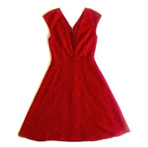 ABS textured red/pink floral dress size M